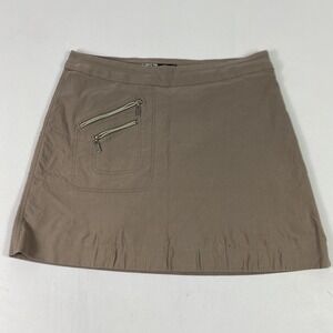 Jamie Sadock Skort Womens 14 Brown Twill Lined Pockets Zip Casual Lightweight